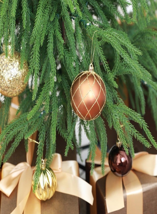 HipTree Christmas Tree Ornaments Decorations Set-12ct 3.14 Inch Copper Gold Velvet Ornaments for Christmas Tree Shatterproof Hanging Ball Ornament Bulk,Xmas Tree Tabletop Decorations for Holiday Decor - Image 2